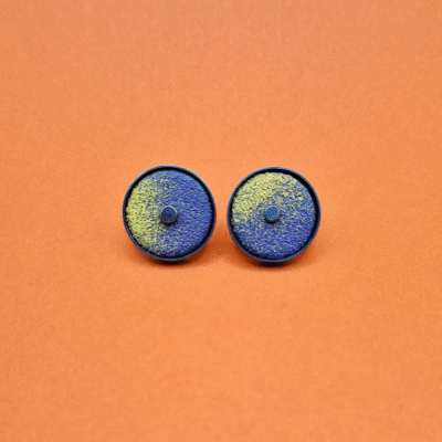 Opposite Ombre Stud Earrings - purple & yellow